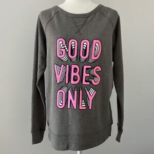 ALTERNATIVE good vibes only reversible sweatshirt gray medium